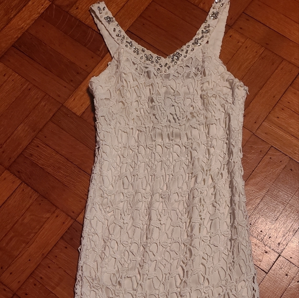Pearl Georgina Chapman Netted Rhinestone Dress sz 6 hp🔥🔥🔥🔥